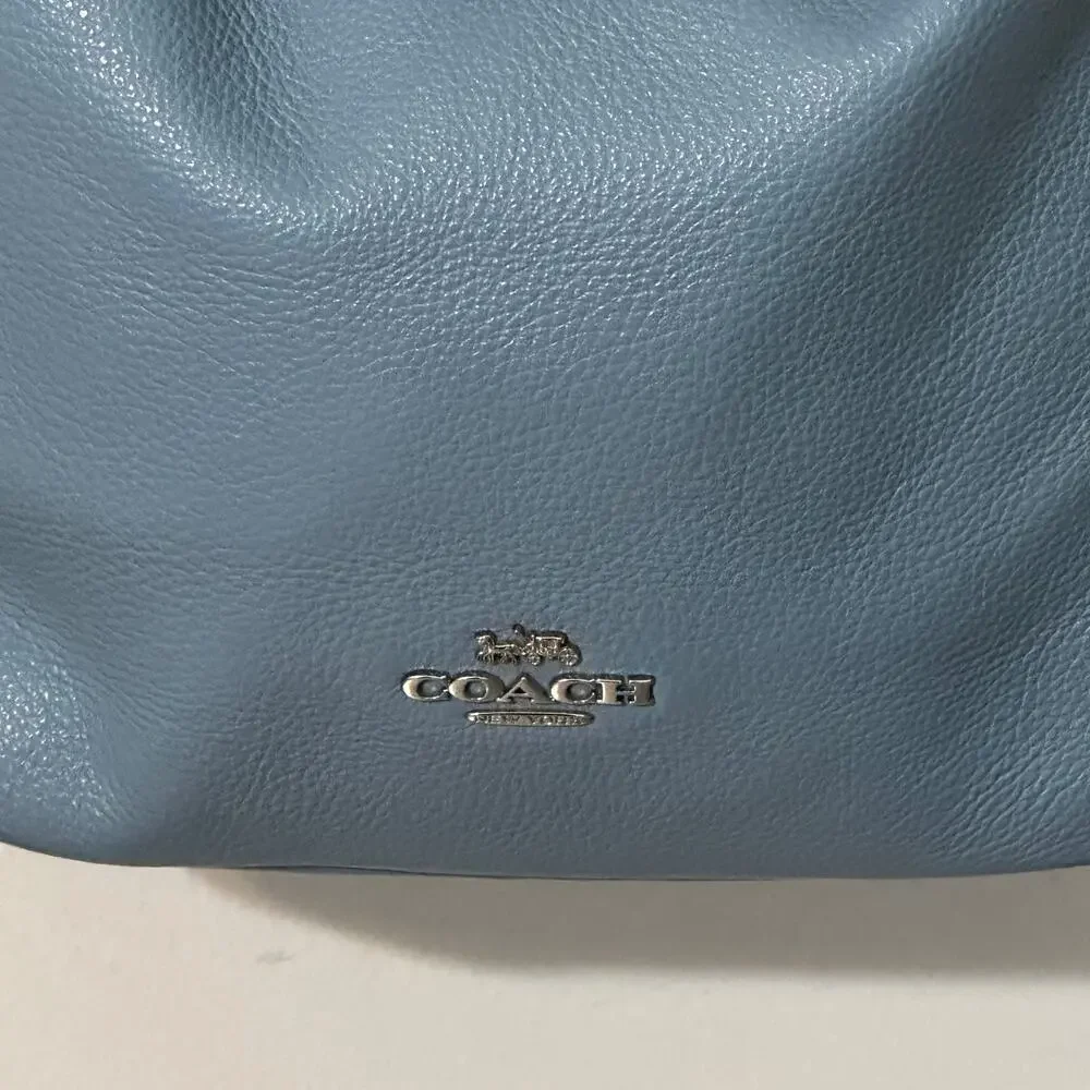 Coach Vintage Abby Hobo Bag Womens Sky Blue Pebbled Leather Slouchy Purse